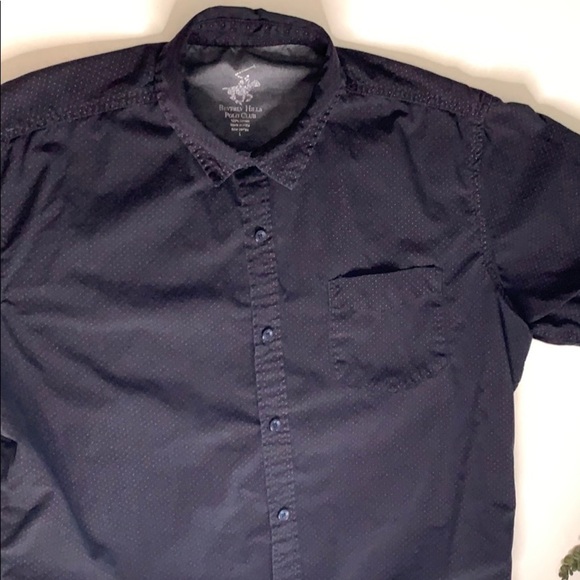 Beverly Hills Polo Club Casual Button Down shirt Large micro polka dot print - Picture 5 of 7